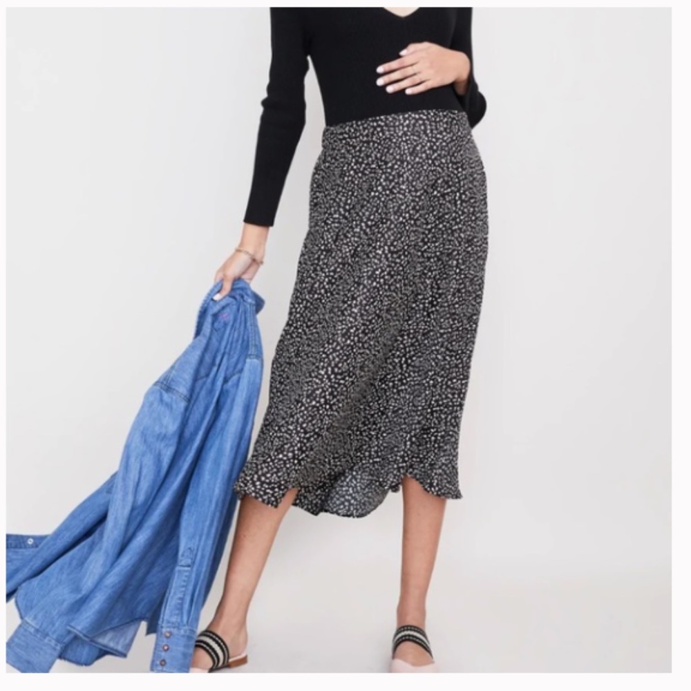 Hatch Black and White Patterned Skirt